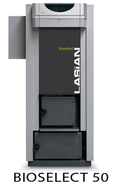 LASIAN BIOSELECT 45 caldera de pie de policombustibles sólidos(para pellets, cascara de almendra, orujillo, hueso de oliva,etc,...) de 45 KW.solo calefacción.