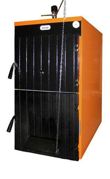 FERROLI SFL 3 caldera de leña de 19 kw, adaptable con accesorio quemador a pellet de 77% de rendimiento con leña, con carbon 79% y con pellet 87,6% (caldera+quemador+depósito de 140 kg)