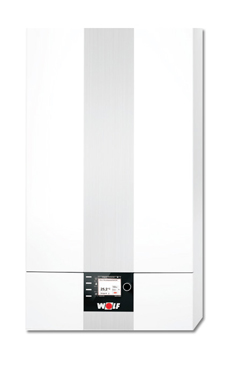 WOLF CGB-2 24 con módulo indicador digital AM de 24 KW con llaves y kit salida de gases horizontal