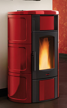NORDICA-EXTRAFLAME ISIDE IDRO 5,3-18,8 Kw Revestimiento en cerámica. Caja de la ceniza. Vitro cerámico resistente a 750°. Colores:  amatista, blanca, burdeos y pergamino.